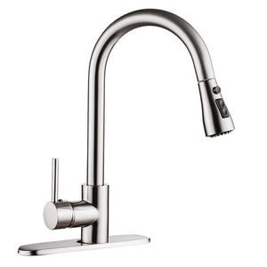 Pull-out Hot And Cold Household Kitchen And Dishwashing Brushed Copper Sink Faucet